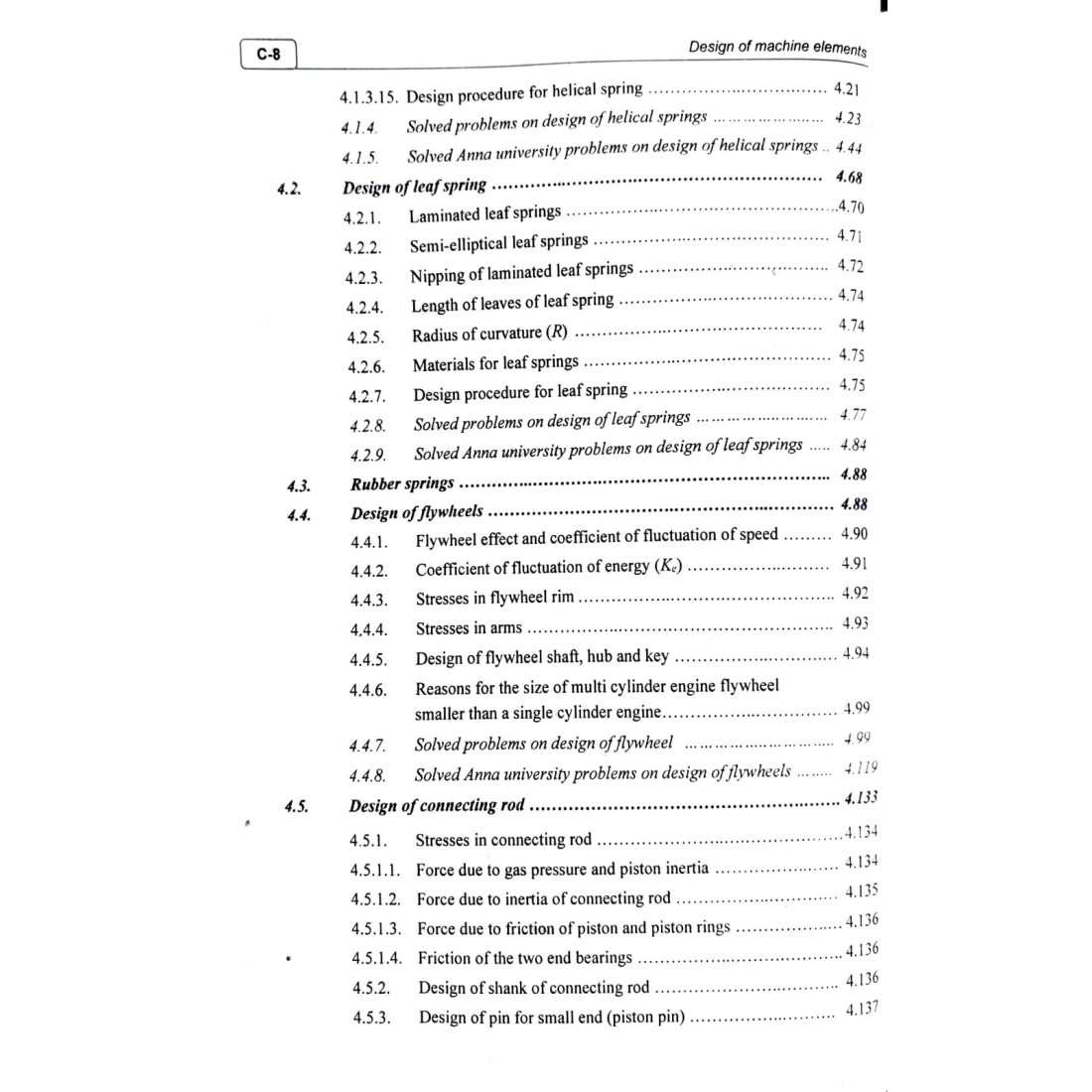Element List Machine Design of Machine Elements