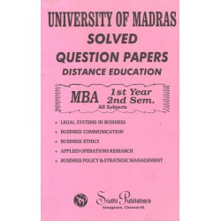 Madras University Solved Question Papers - MBA 2nd Semester Madras University Solved Question Papers - MBA 2nd Semester