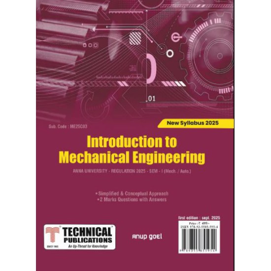 Introduction to Mechanical Engineering (R- 25)